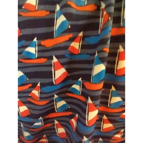 41 Hawthorn Tammi in Blue Sailboat Boat Print Blouson Key Hole Dress M - Picture 7 of 7